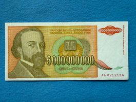 Belgrad 1993 - Jugoslawien - 5000000000 Dinara