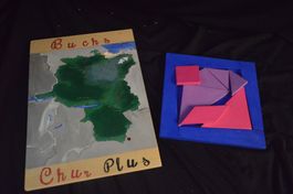 Holzpuzzle Buchs Chur Plus und Tangram Konvolut