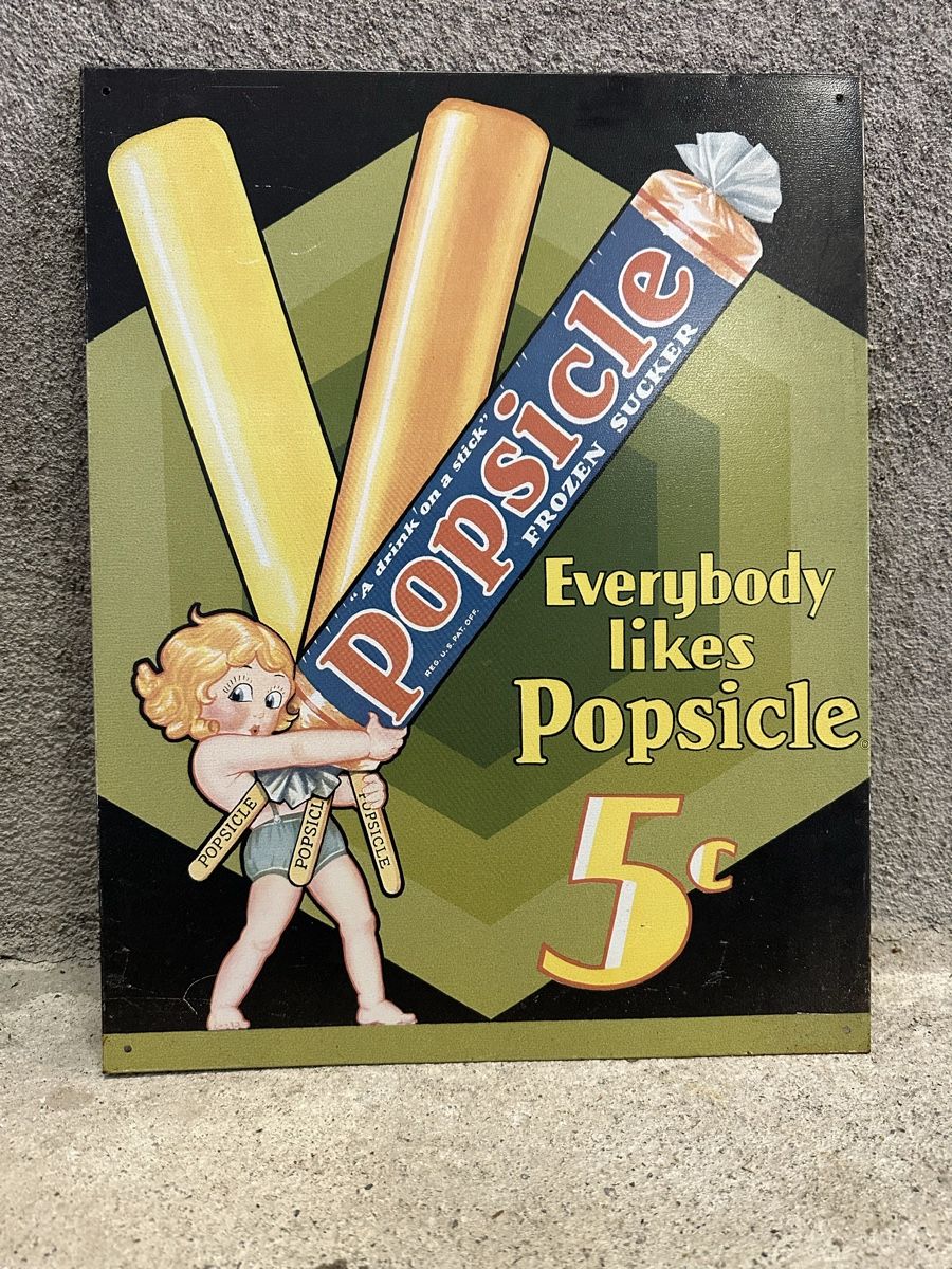 Insegne: Popsicle Werbung Reklame  – Usato da Reinach AG venduto da rares75