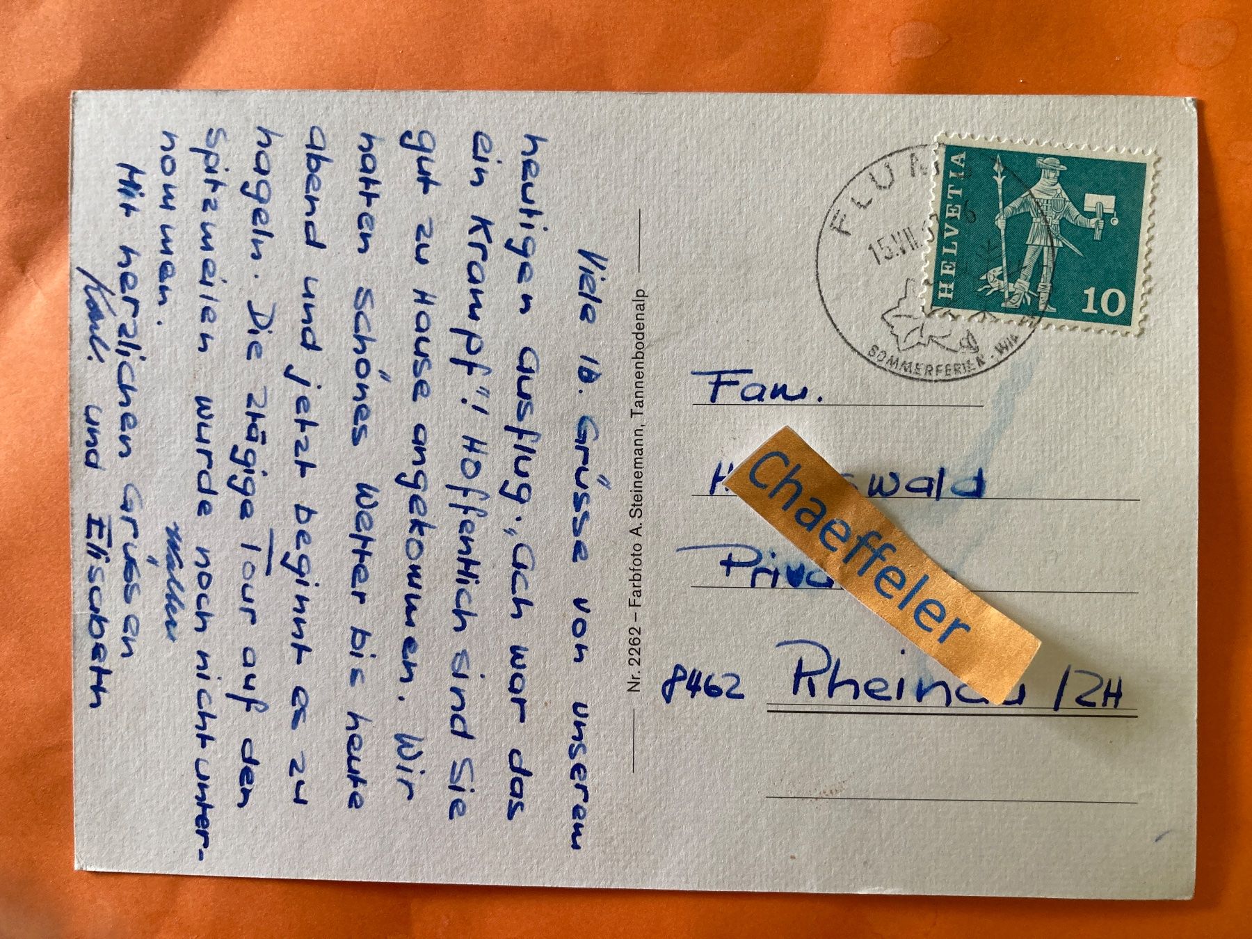 Cartoline postali: 1967 Quinten am Walensee – Usato da Zürich venduto da Chaeffeler 1