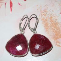 925 Silber Rubin Ohrringe - fazetiert  VP 69,-