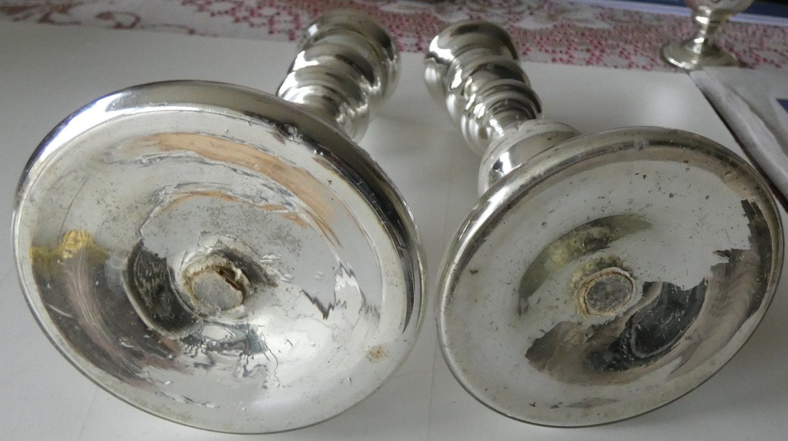 Portacandele: 2 Silber antike  Kerzenständer,  Spiegelglas, versilbert – Usato da Dietlikon venduto da kes_j6d7 2
