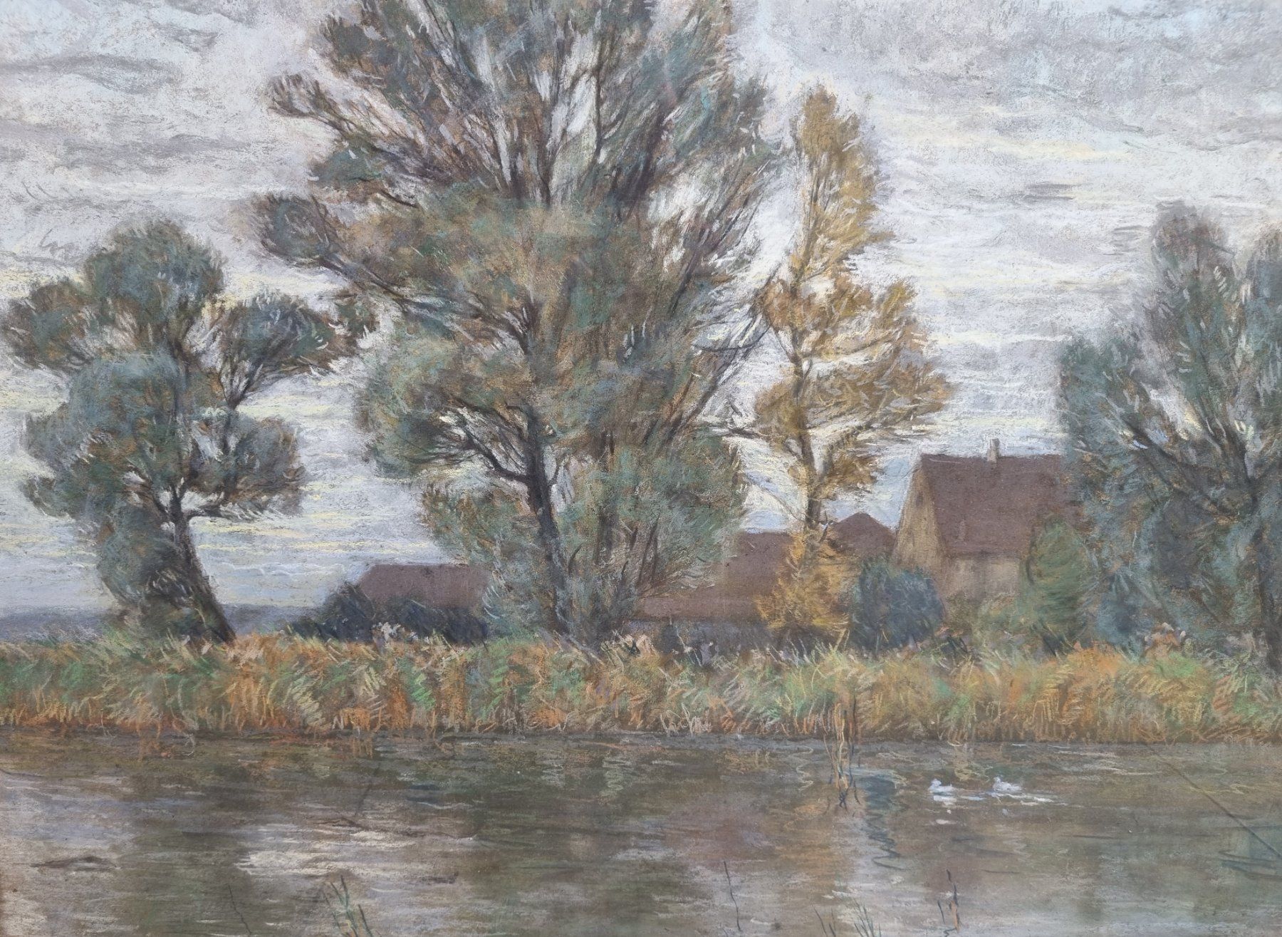 Gemälde: Carl Theodor Meyer: Insel Reichenau Bodensee origin. Gemälde – Gebraucht aus Basel von Roberto002 2