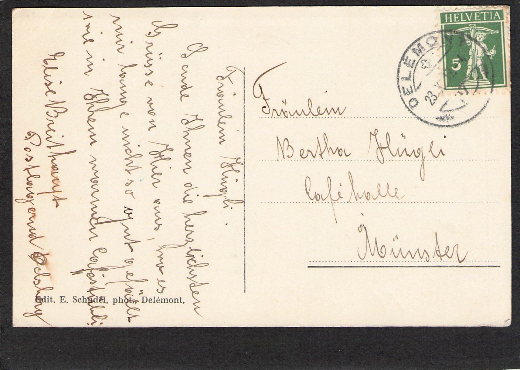 Cartoline postali: CP× JU Delemont , ca 1917 – Usato da Reichenburg venduto da Pipo-67 1