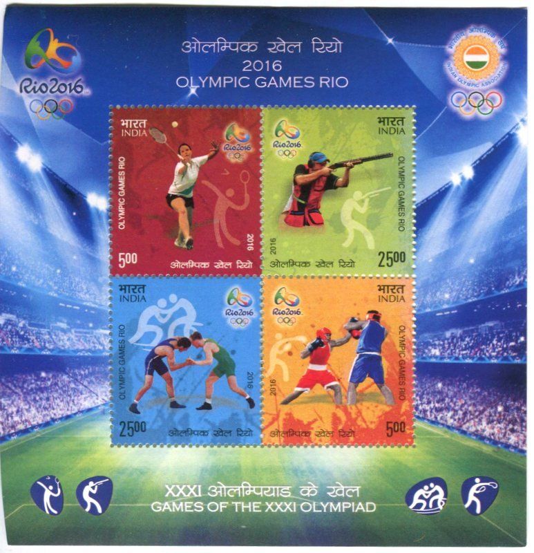 Tutti i francobolli: Block "Olympische Spiele". Indien – Nuovo e nell'imballaggio originale da Basel venduto da Butsch5