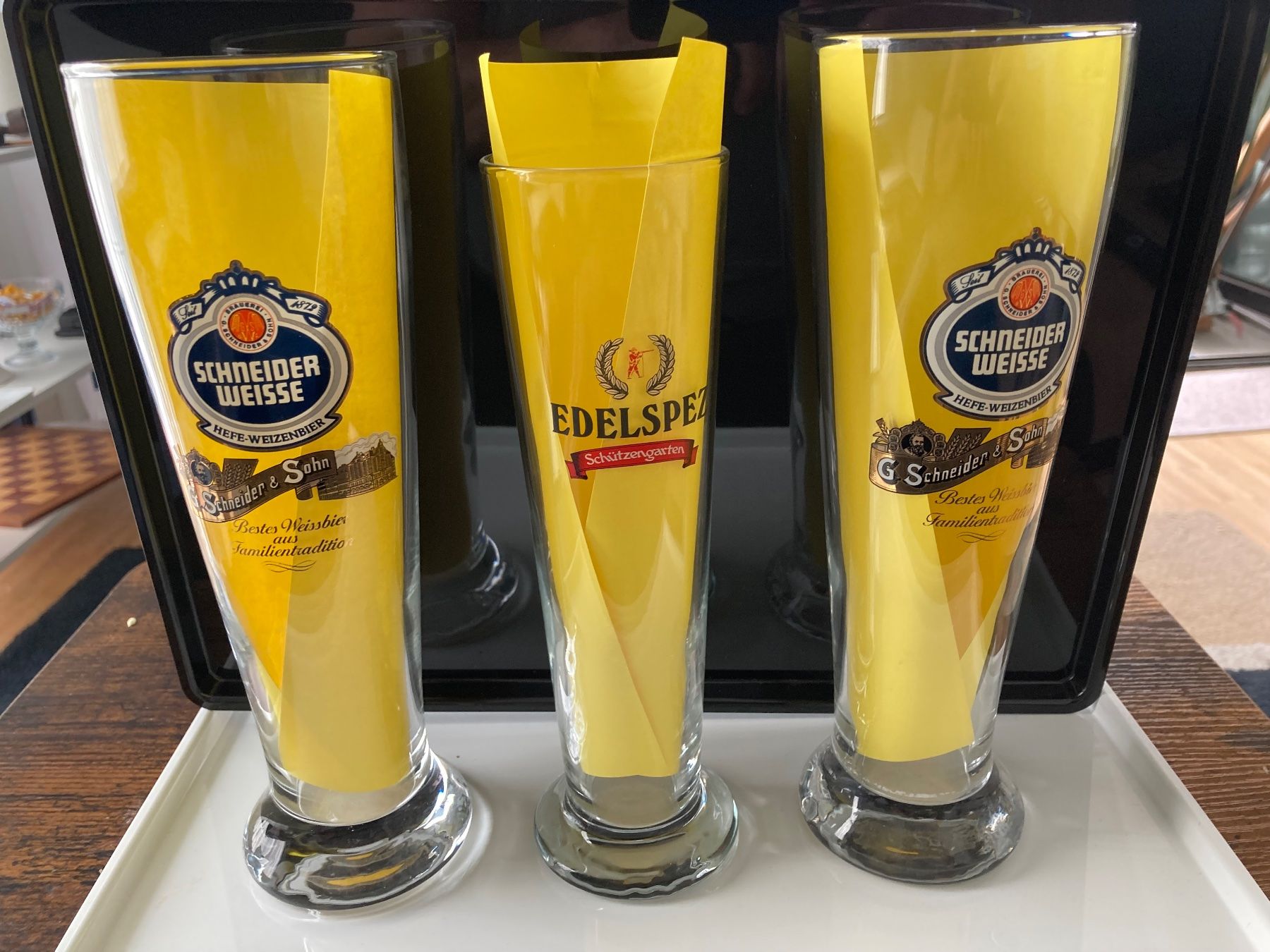 Bicchieri: 3 dekorative Biergläser - Stangengläser 3 + 5 dl – Nuovo (secondo la descrizione) da Zürich venduto da mast728 3