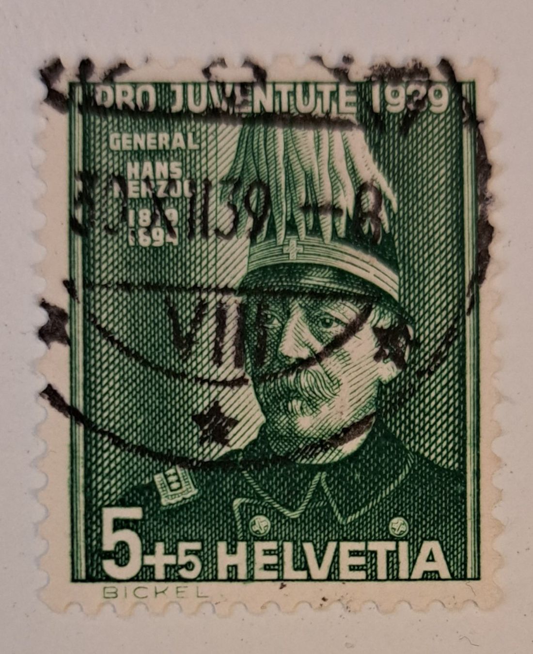 Tutti i francobolli: Pro Juventute Briefmarke mit General Hans Herzog – Usato da Dietlikon venduto da kosta.katoglou