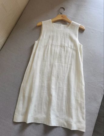 100% linen dress white 