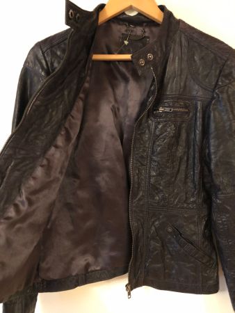 Lederjacke dunkel lila S.Oliver Gr. 38