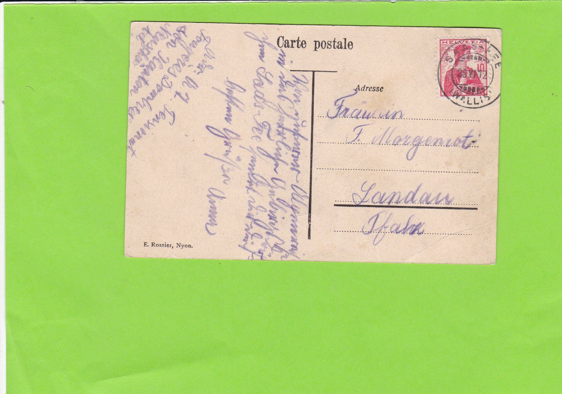 Cartoline postali: Saas-Fee, 1912 gelaufen – Usato da St. Peterzell venduto da neckertal 1