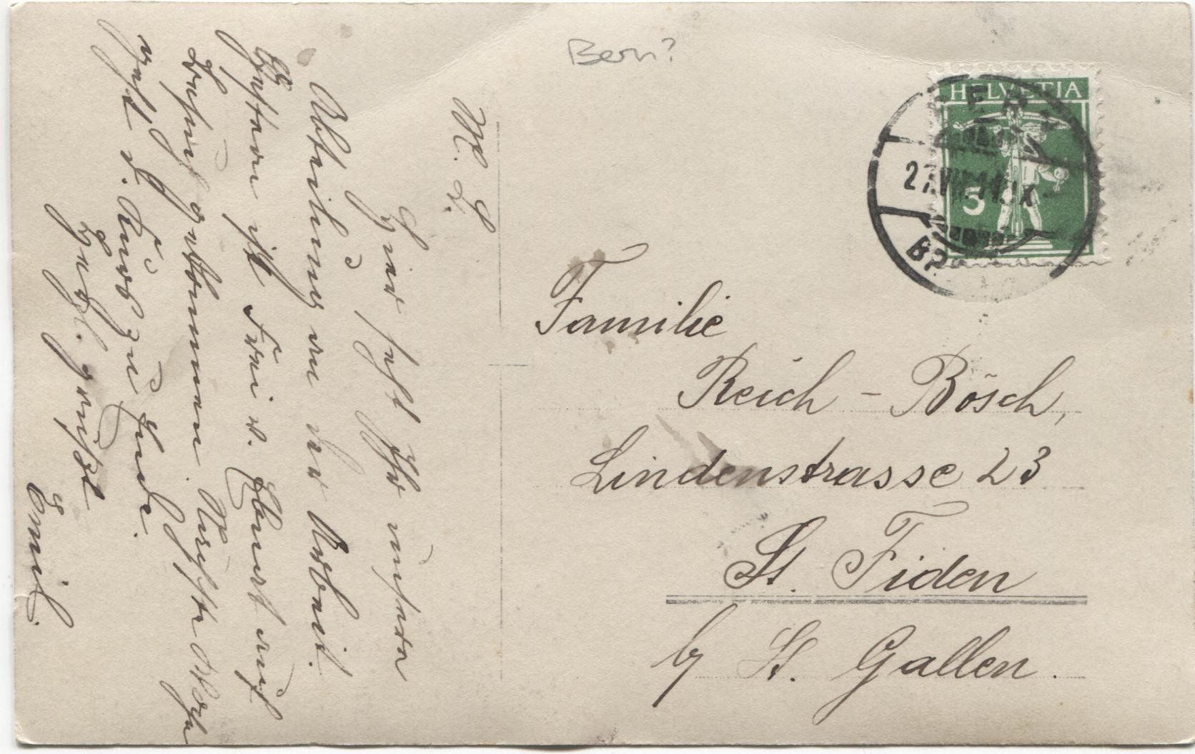 Cartes postales: LANDWIRTSCHAFT/HOBELSCHULE 1914 Bern? – D'occasion à Wil SG par Clanx 1