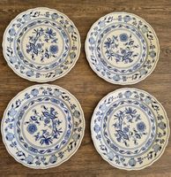 4 Platzteller 31cm Original Bohemia Zwiebelmuster Dubí