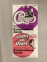 Konzertplakat Chicago & Jerry Lee Lewis 1977 Zürich