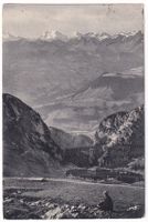 Blick von der Stockhornwirtschaft auf den See und Altels