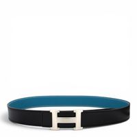 Hermès Wendegürtel bleu jean/schwarz Gr. 80