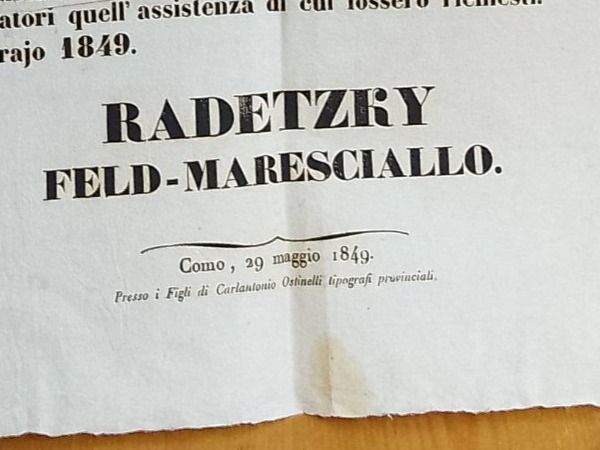Dokumente: Italia - Milano - 1849 – Gebraucht aus Sorengo von 74in 4