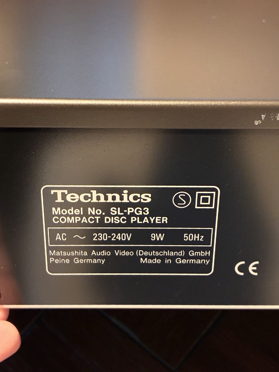 CD: Technics SL-PG3 Compact Disc Player with Optical Output – Usato da Niederhasli venduto da flo_jr68 6