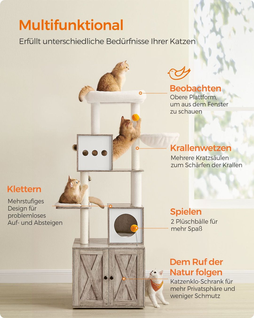 Tiragraffi: Katzenbaum Mit Katzenschrank CAVALLO – Nuovo (secondo la descrizione) da Lachen SZ venduto da MAMORU-MOEBEL 3