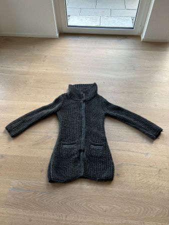 Langarm Strickjacke dunkelgrau Grösse 36