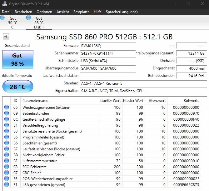 Samsung Dischi rigidi: SSD Samsung 512GB – Usato da Willisau venduto da aronet 2