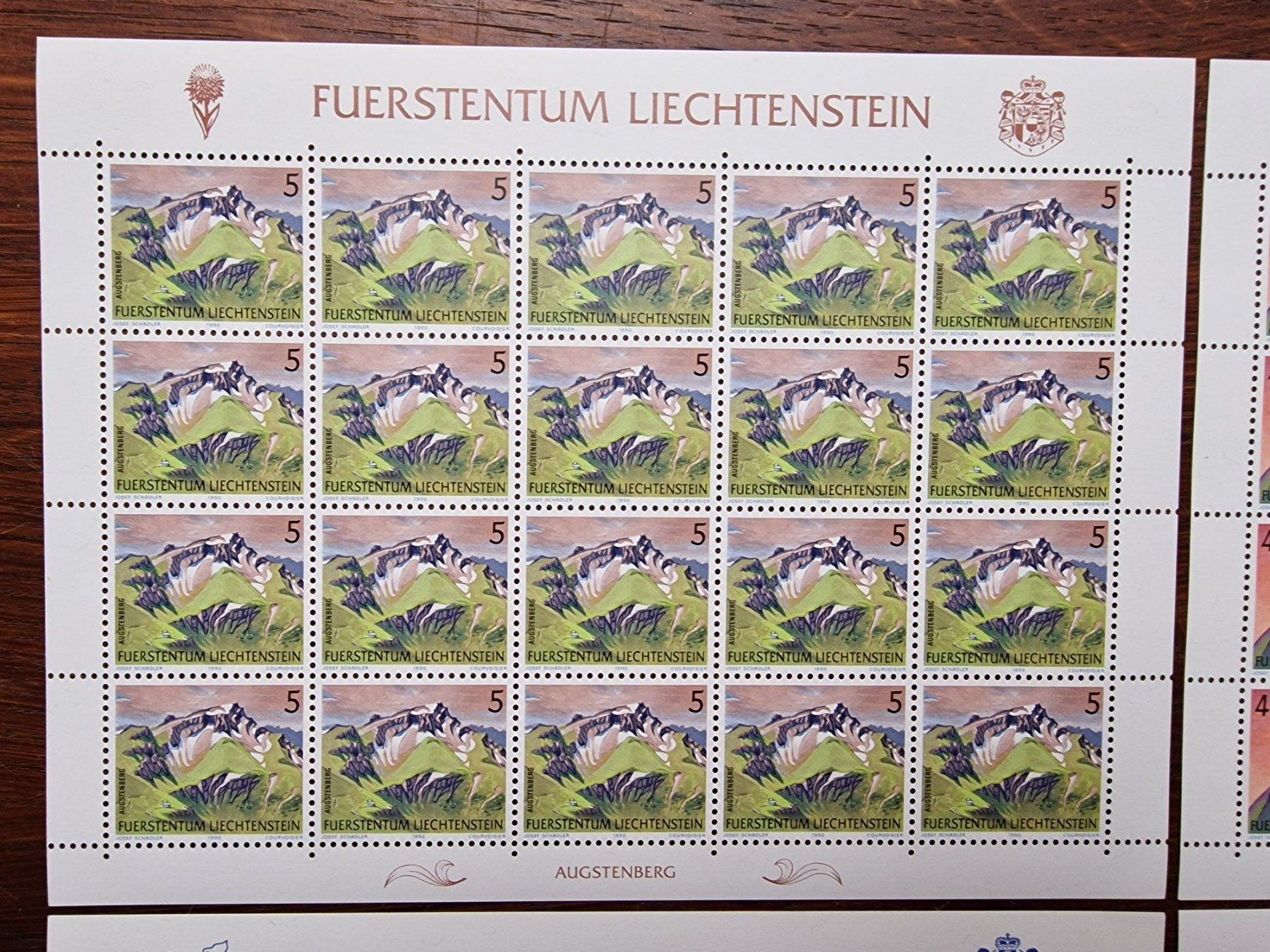 Tutti i francobolli: FL 1990 Serie Bogen "Berge -II" postfrisch – Nuovo (secondo la descrizione) da Aesch LU venduto da briefmarken.uray 1