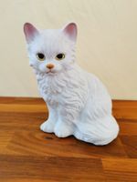 Figur Sitzende Katze / Katzenfigur weiss