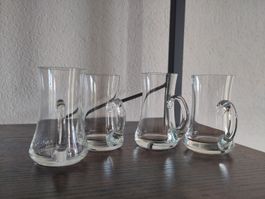 4 Schnapsgläser für Obstler mit Henkel