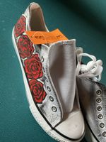 Handbemalte Turnschuhe Gr. 38 Rosen Unikat Schuhe