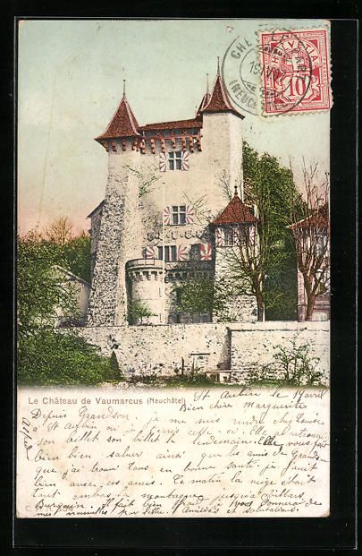 Cartoline postali: AK Vaumarcus /Neuchâtel, Le Château – Usato da Berlin venduto da bartko-reher
