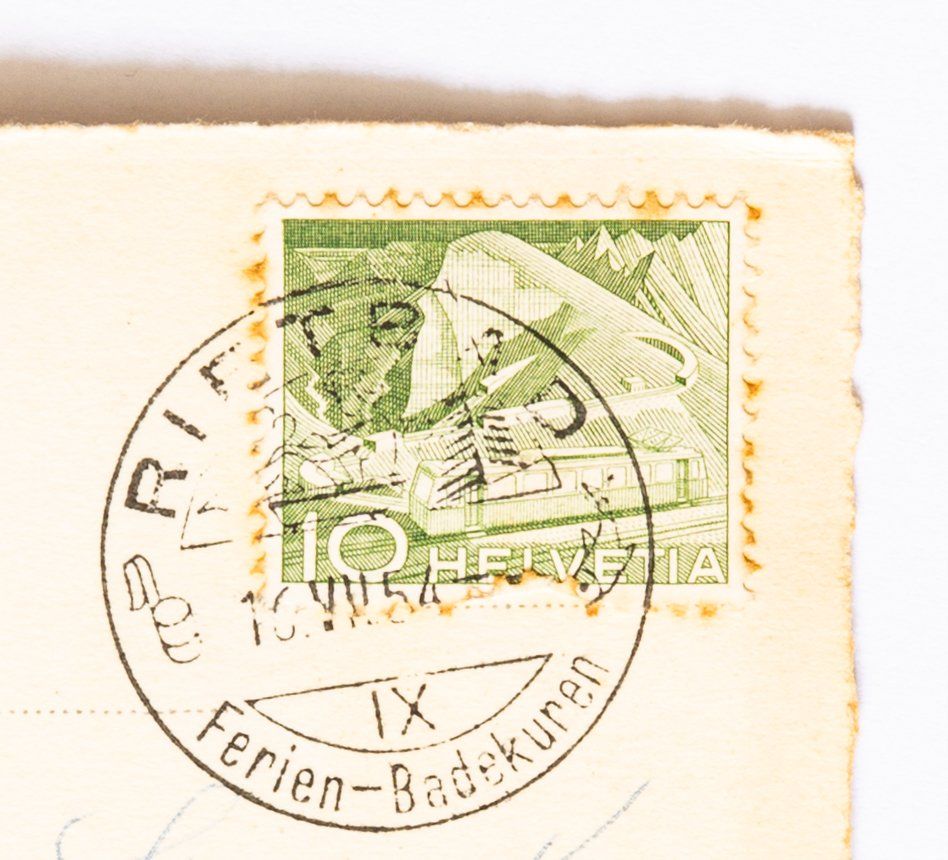 Cartoline postali: Ansichtskarte Hotel-Kurhaus Rietbad – Usato da Riehen venduto da Tignanello1 2