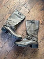 Geox Lederstiefel / Stiefeletten Olivgrün