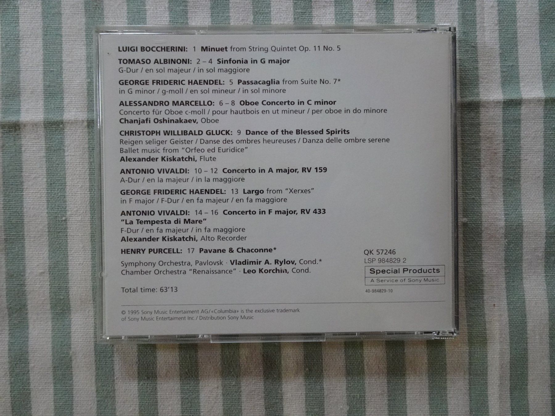 CD: CD Kilchenmann presents: Händel, Vivaldi, Purcell etc - M344 – Usato da Küssnacht am Rigi venduto da Kleinpreis-Shop 1