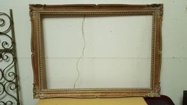 grand cadre sculpté bois brun doré 87/59
