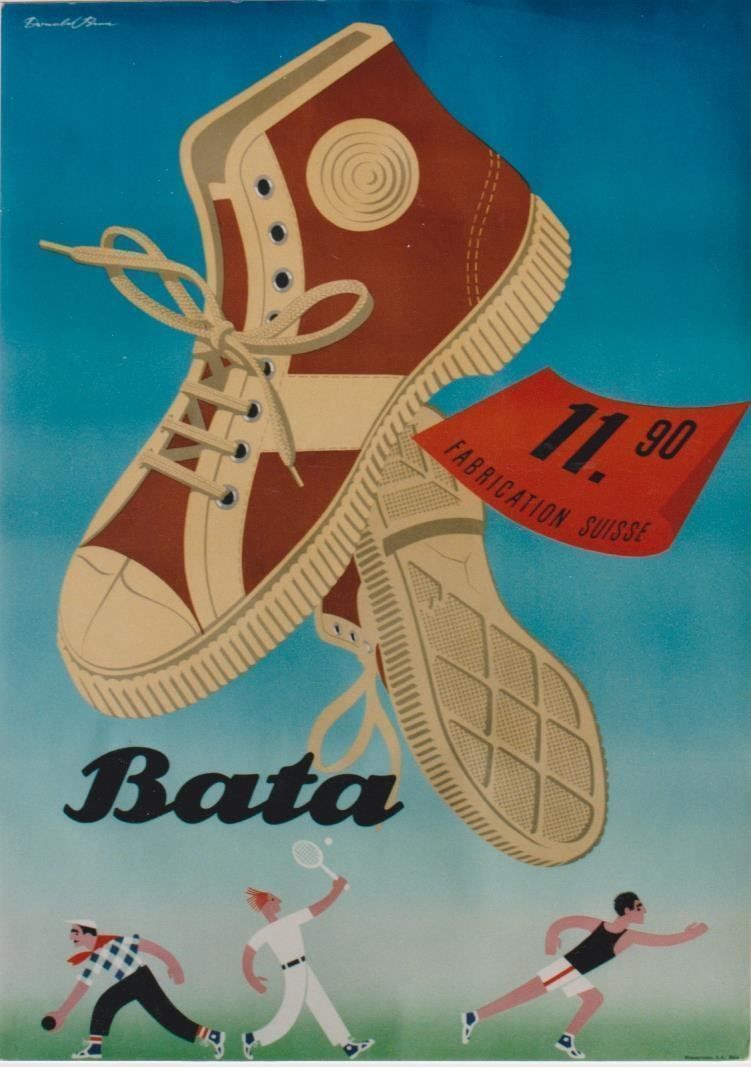 Foto & Immagini: BATA TENNIS TURNSCHUH 1948 Original Plakat – Usato da Blonay venduto da postercollection