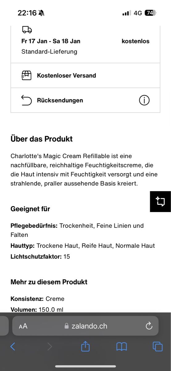 Charlotte Tilbury Gesichtspflege: Charlotte Tilbury - MAGIC CREAM - Orginalpreis 330.- – Neu und originalverpackt aus Zürich von luxuryoutlet1 7
