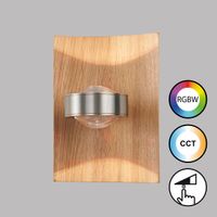 LED Wandleuchte, Holz, 21 cm x 16 cm