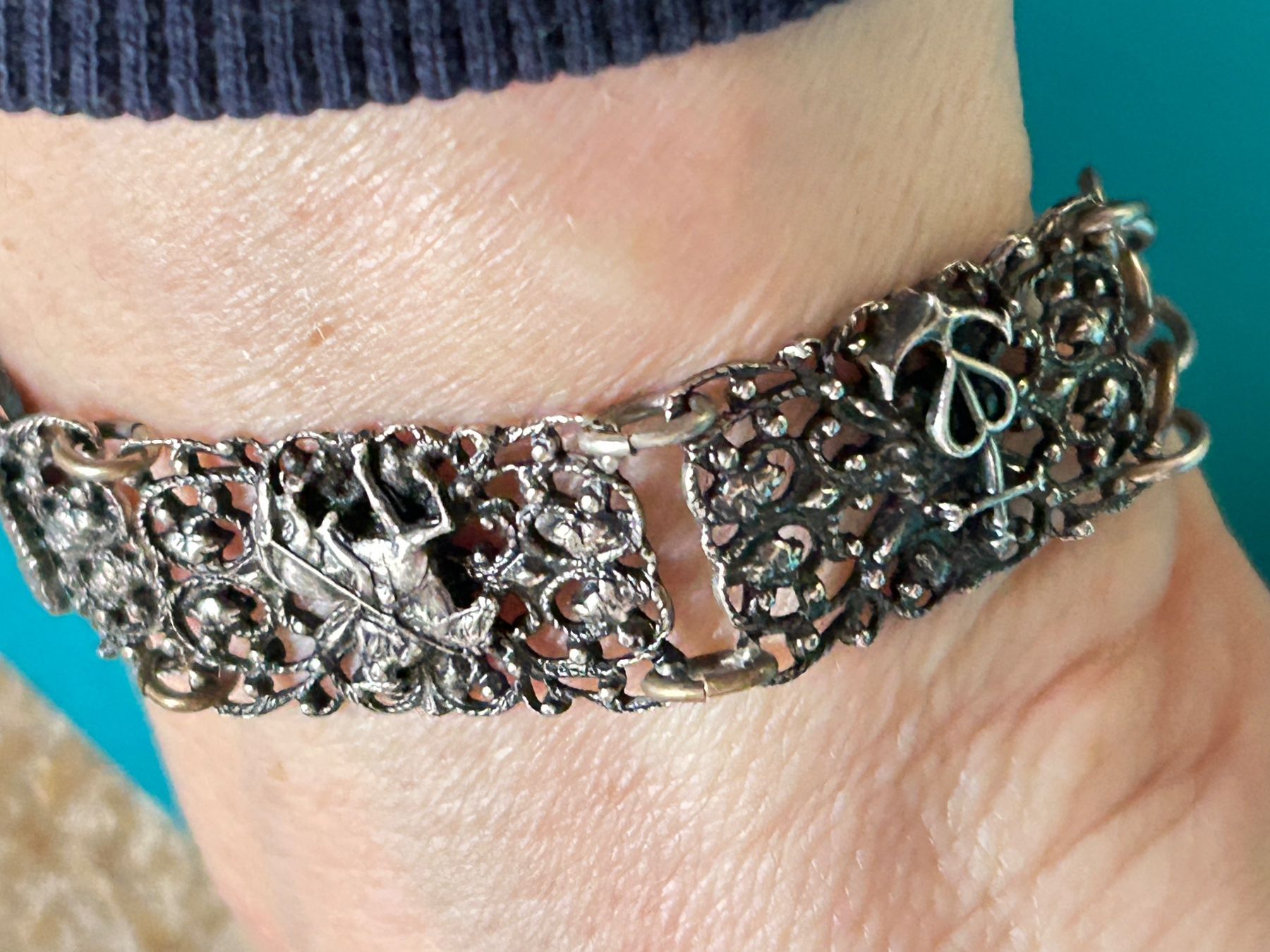 Armbänder & -reifen: Antikes Silberarmband, Armband, Vintage – Gebraucht aus Laufen von Bellebellezza 6