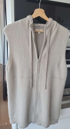 Edle Cashmere Weste mit Kapuze, Grösse M, Beige - Neuwertig