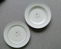 Ahrenfeldt Limoges Set 2 antiken Tellern mit Vogelmotiven