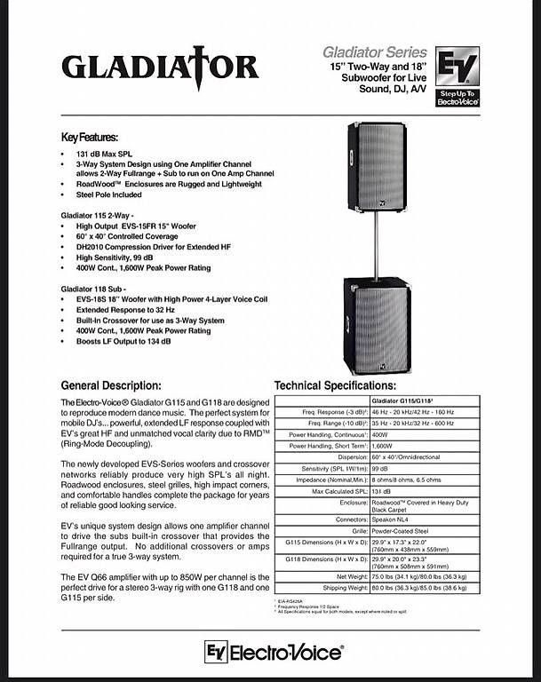 Lautsprecher: Electrovoice Gladiator set – Gebraucht aus Thônex von kak_6mfc 2