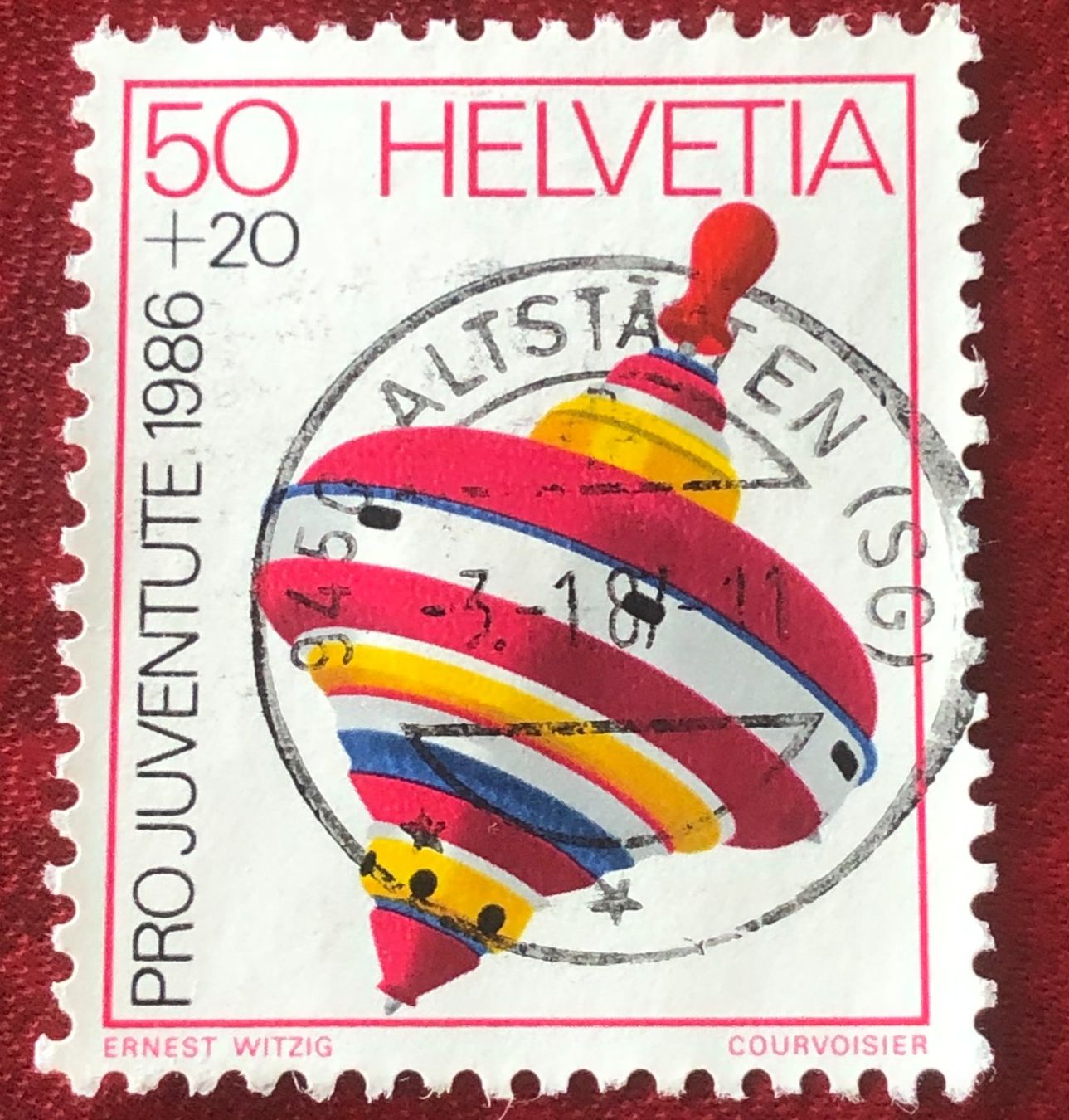 Alle Briefmarken: Nr. J 299 Kreisel GESTEMPELT  1986    – Gebraucht aus Aarau von Billa007