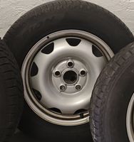 4 originale VW Stahlfelgen 16" mit alten Winterreifen 215/65