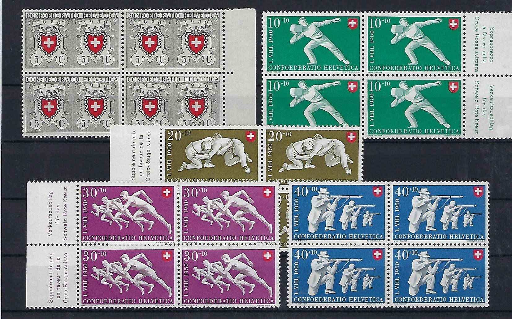 Tutti i francobolli: Pro Patria Viererblocks 1950 postfrisch   14714 – Usato da Lunden venduto da Animus999