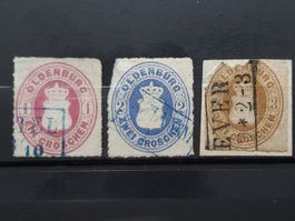 Altesdeutschland Oldenburg Mi-Nr.17-19 Gestempelt Mängel