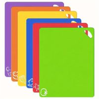 Lot de 6 planches à découper colorées, cuisine facile.