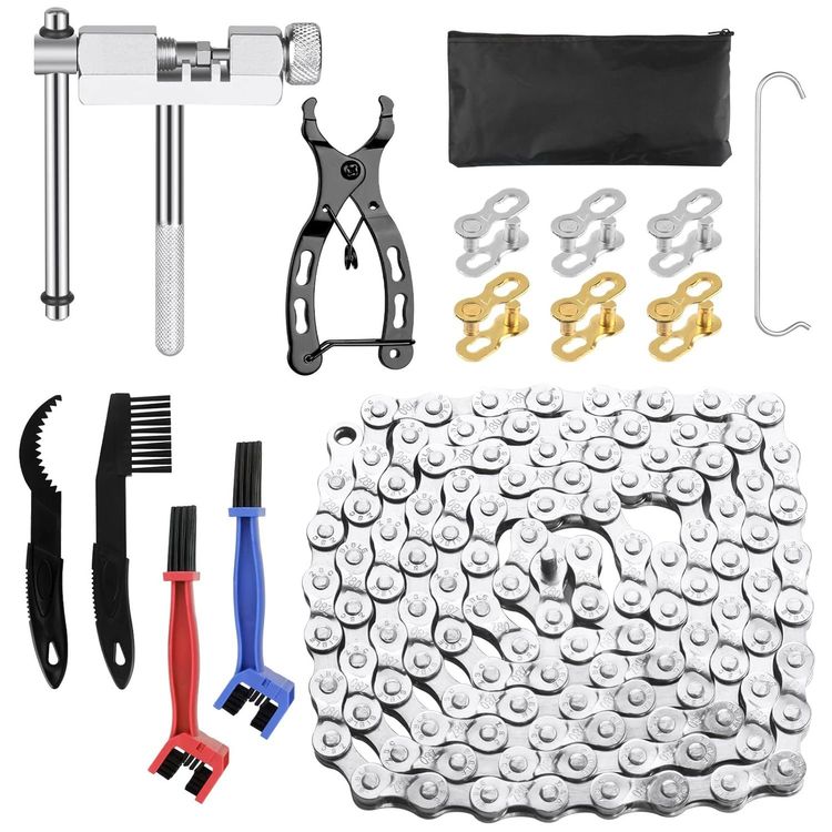 URHELP Fahrradkette 6/7/8 Fach Mit Kettenwerkzeug - Komplettset Für Kettenreparatur