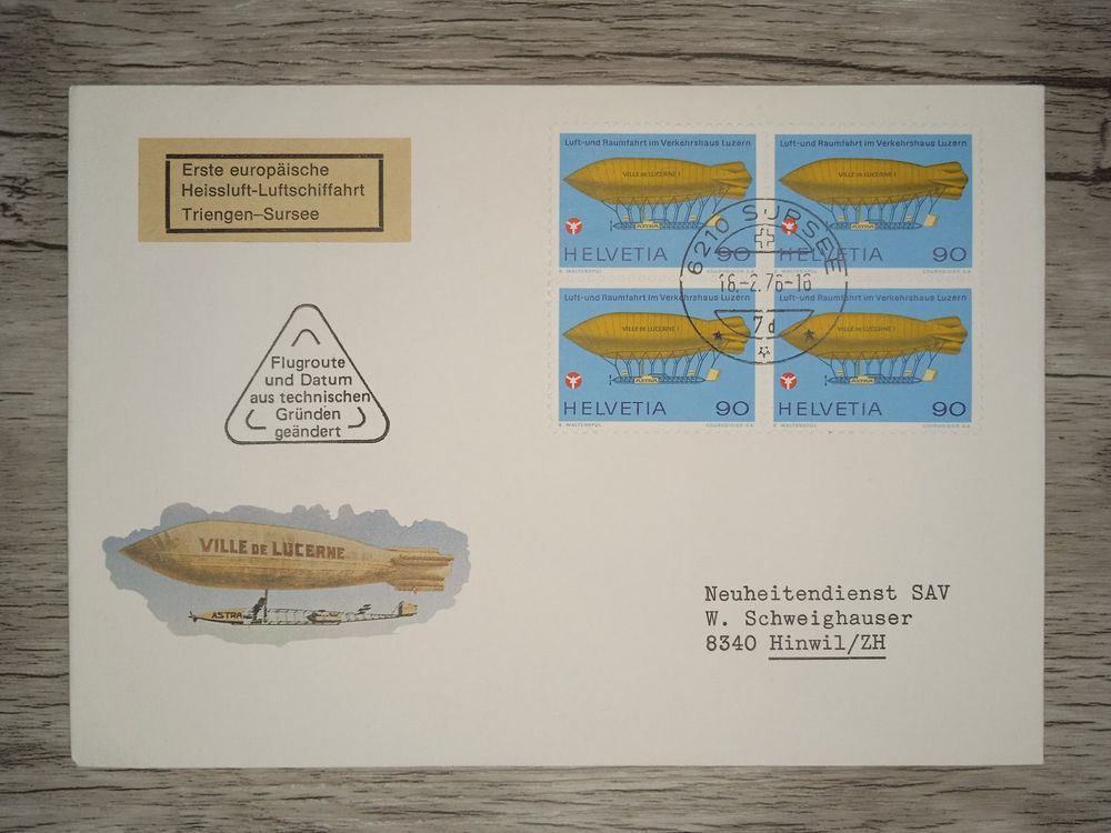 TR15 Enveloppe + Timbre Suisse 1976 Theme Aviation | Kaufen auf Ricardo