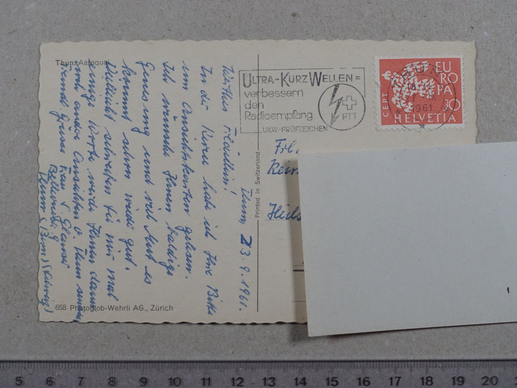 Cartoline postali: Thun, 1961 – Usato da Lenzburg venduto da fh1 1