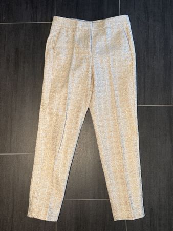 Zara Stoffhose in Beige Strukturmuster Grösse XS 