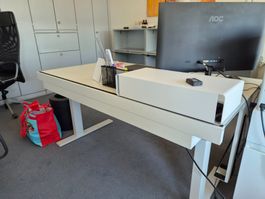 Lista Office Bürotisch höhenverstellbar hellgrau 160x80cm